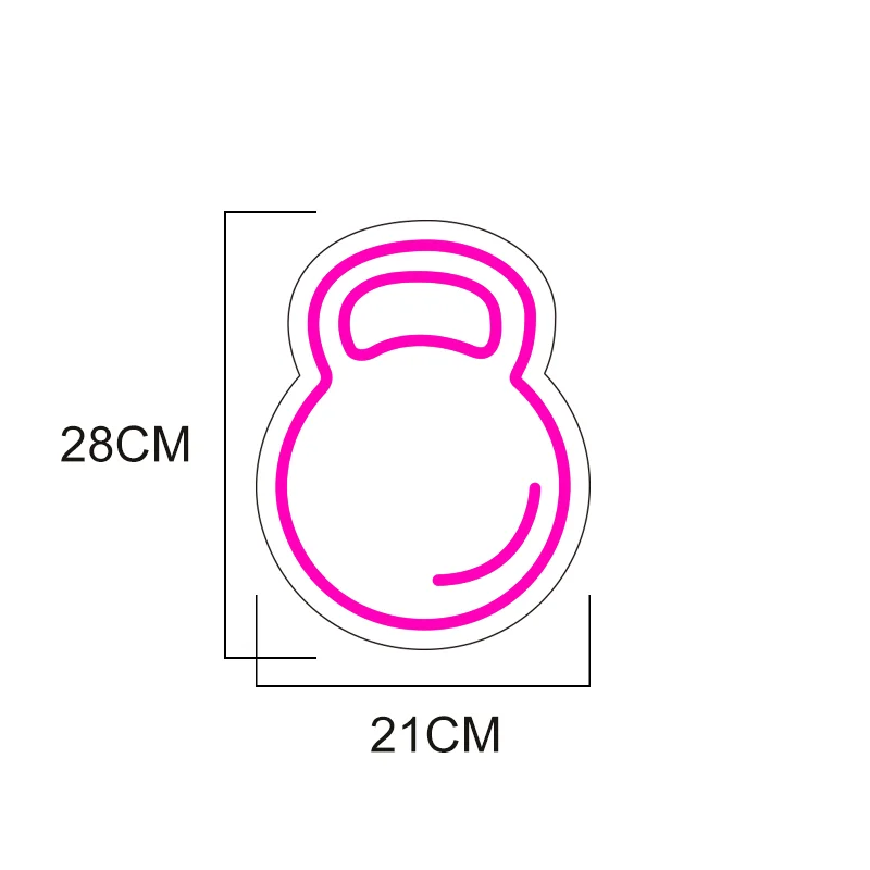 케틀벨 사인 네온, 체육관 네온 사인, 피트니스 클럽 룸 홈 벽 침실 장식, 생일 선물 사인, USB LED 발광 사인