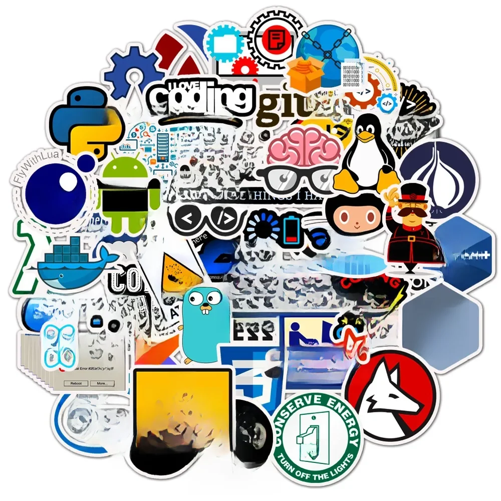 10/30/50pcs programmeur Internet Java autocollants Geek Php Docker Html Bitcoin langage de programmation pour téléphone portable voiture jouet décalcomanies