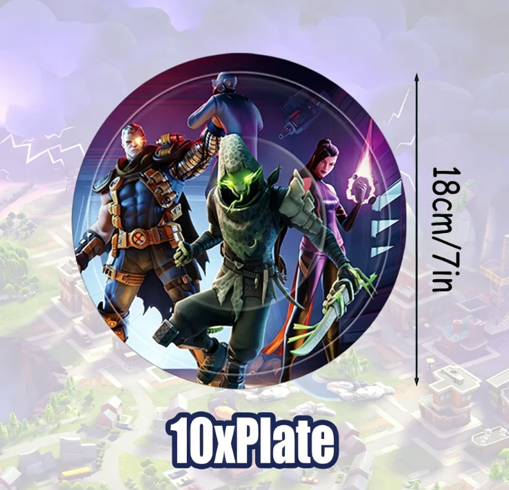 Cartoon Shooting Game Fortnite Theme Birthday Party Decoration Backdrop Tableware Cup Plate Tablecloth Boy Favors Gifts Supplies view 4