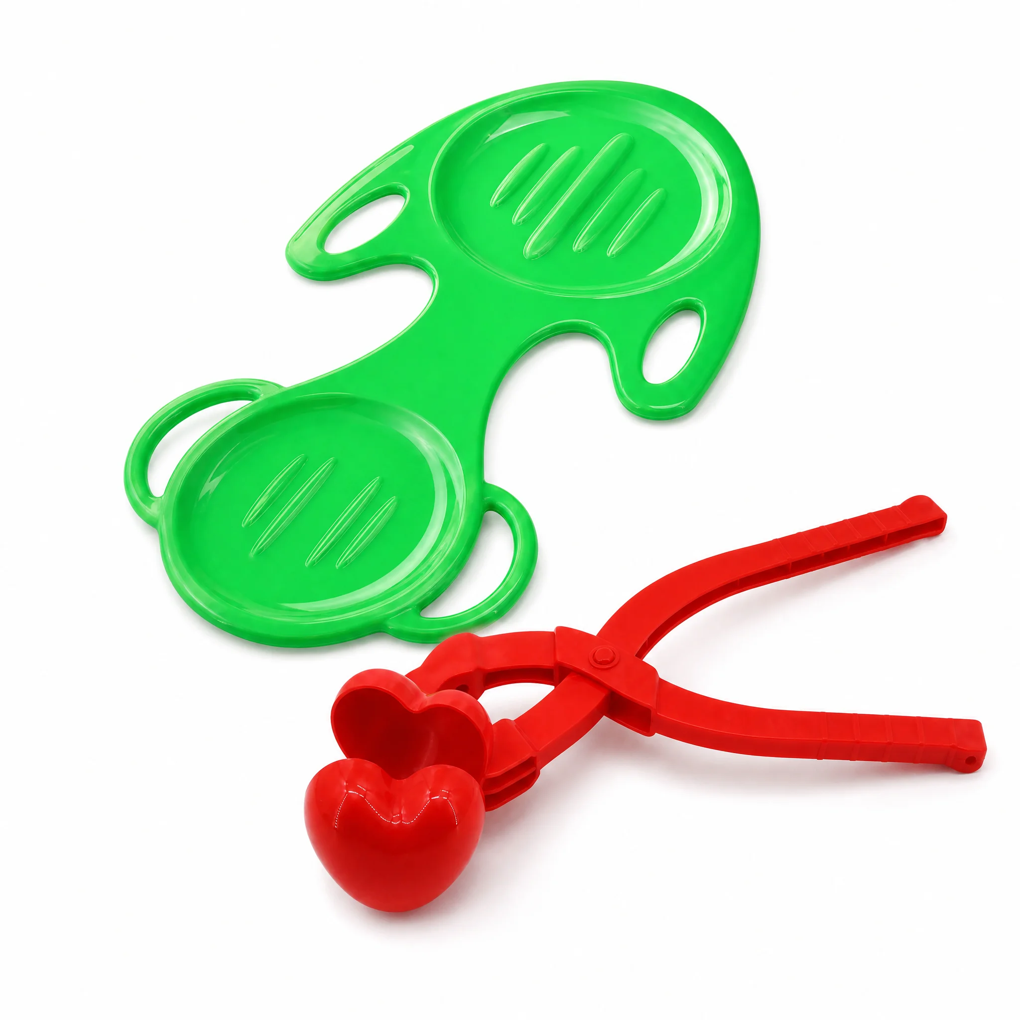 Visvormige sneeuwslee van 82,5 × 51 cm, glijplank voor kinderen, inclusief gratis hartvormige sneeuwclip.