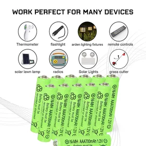 Set Baterai Isi Ulang AAA 700mAh 1.2 V Ni-MH Baterai Triple A Kapasitas Tinggi untuk Lansekap Taman Lampu Tenaga Surya Luar Ruangan 8 baterai worx 56v penjualan terbaik - №