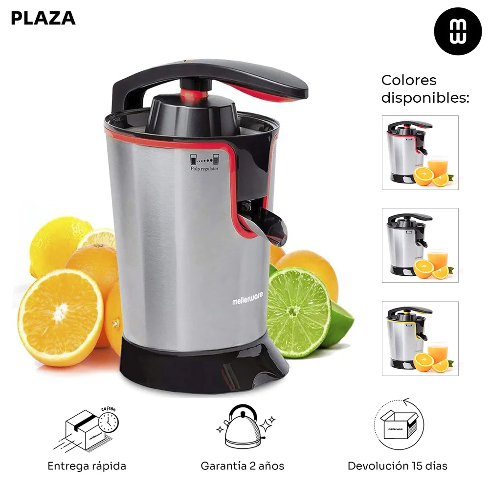 Mellerware-Juicy squeezer! 300W, electric fruit juicer, stainless steel, orange and lemon juicer, fruit, food. 4 accessories (filters pulp), healthy, natural juice, juicer, dimmable