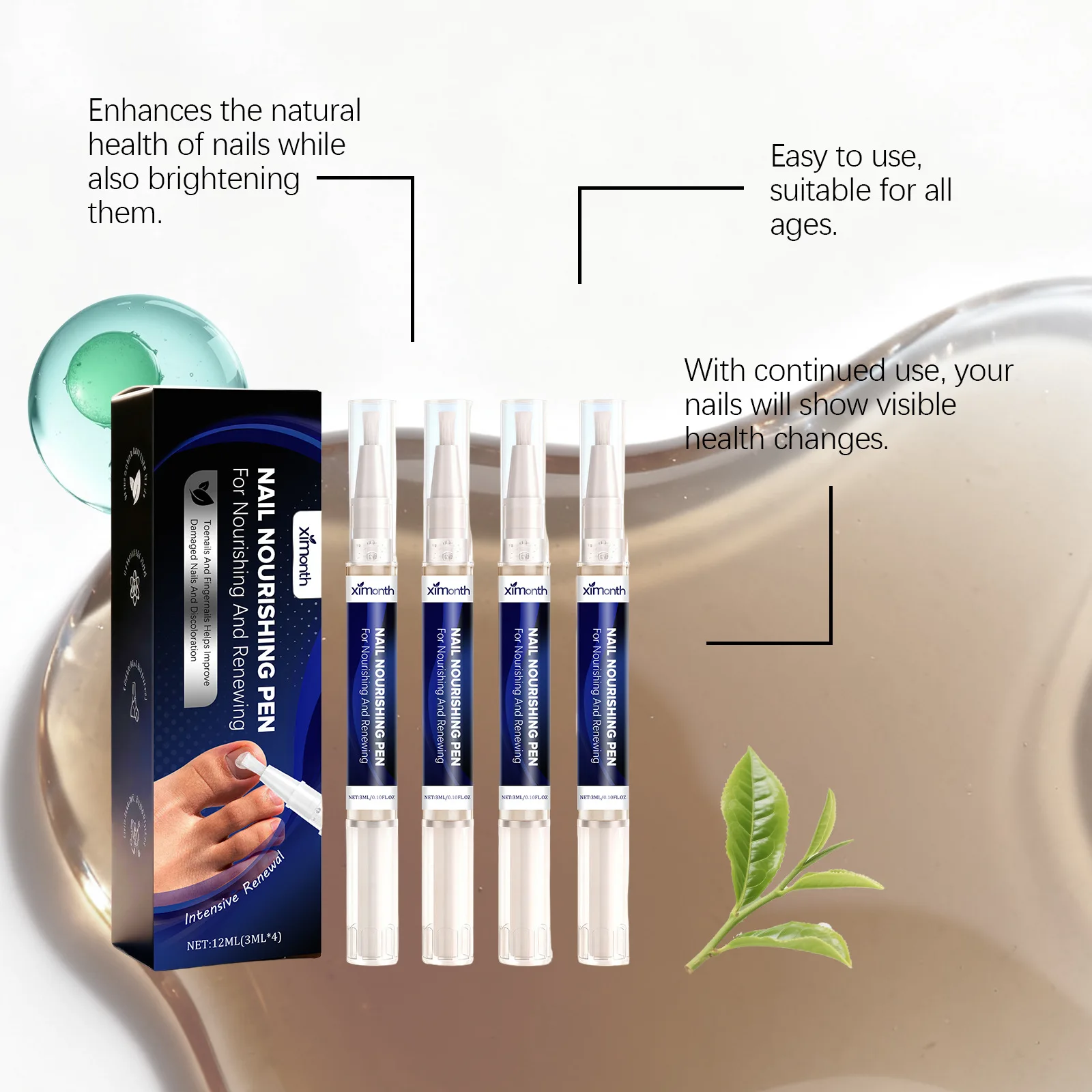 Caneta de Óleo Nutritivo para Unhas Ximonth Fortalece as Unhas e Melhora a Cutícula Nutrição Herbal Promove Nutrição Duradoura para Unhas dos Pés