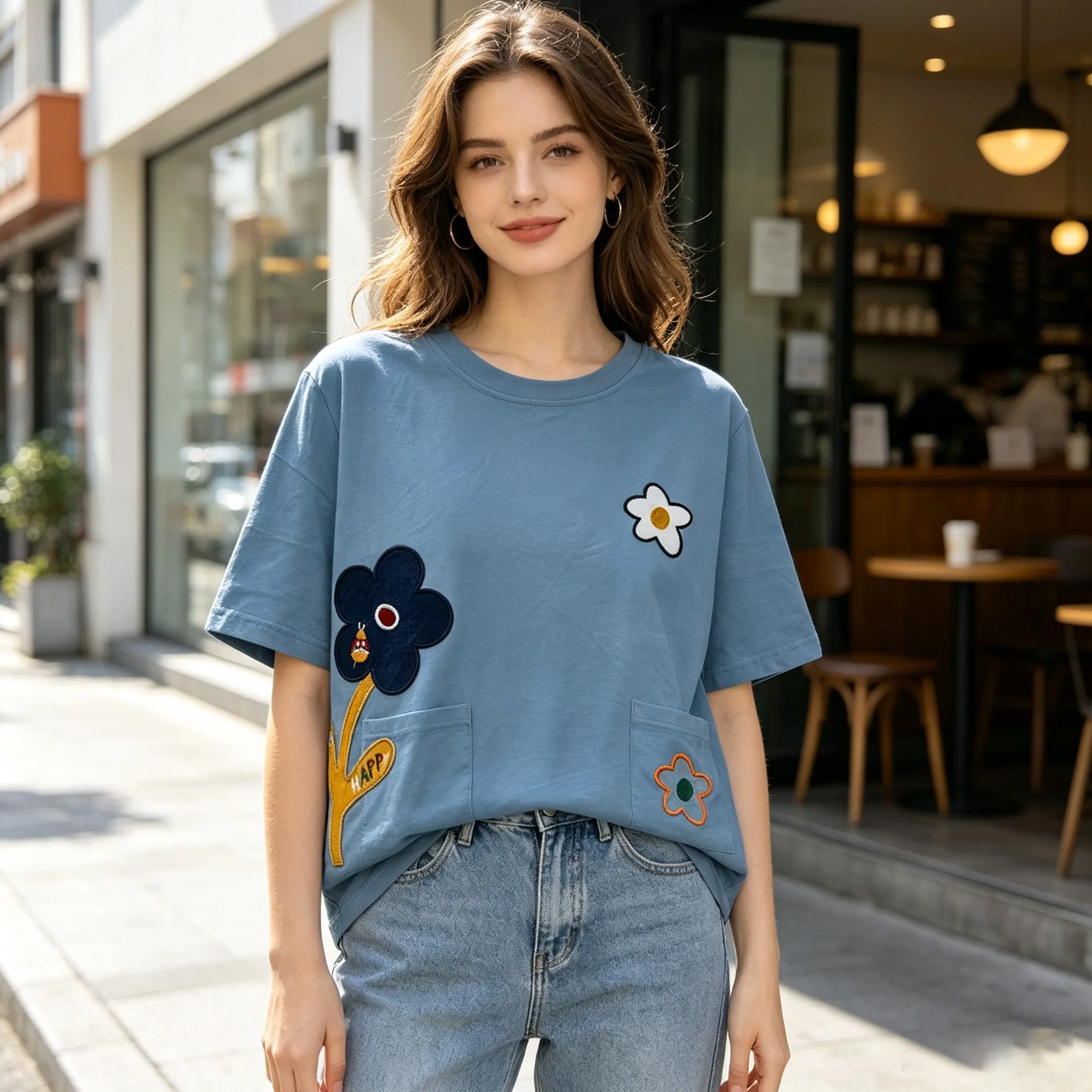 Women Loose Fit Flower Patch E - đánh giá và giá Embroidery Flower