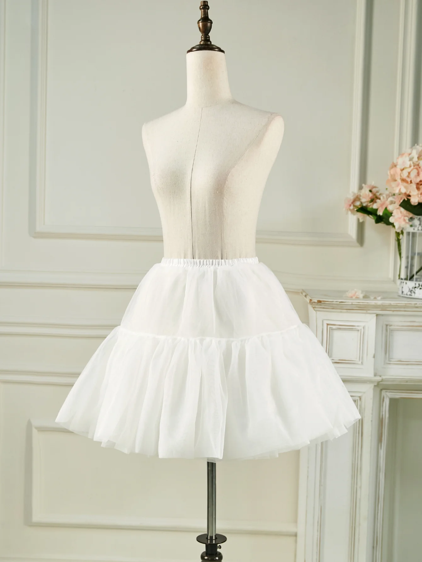 White Puffy Petticoat Perfect Mini Underskirt for Women Skirt Tutu Puffy Cancan Skirt Under Wedding Dresses Club Outfit With