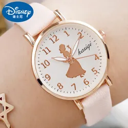 Disney-Montre-bracelet à quartz princesse Blanche-Neige pour enfants, montre-bracelet de dessin animé, jeune femme étudiante, Frozen Shoous, nouveau cadeau