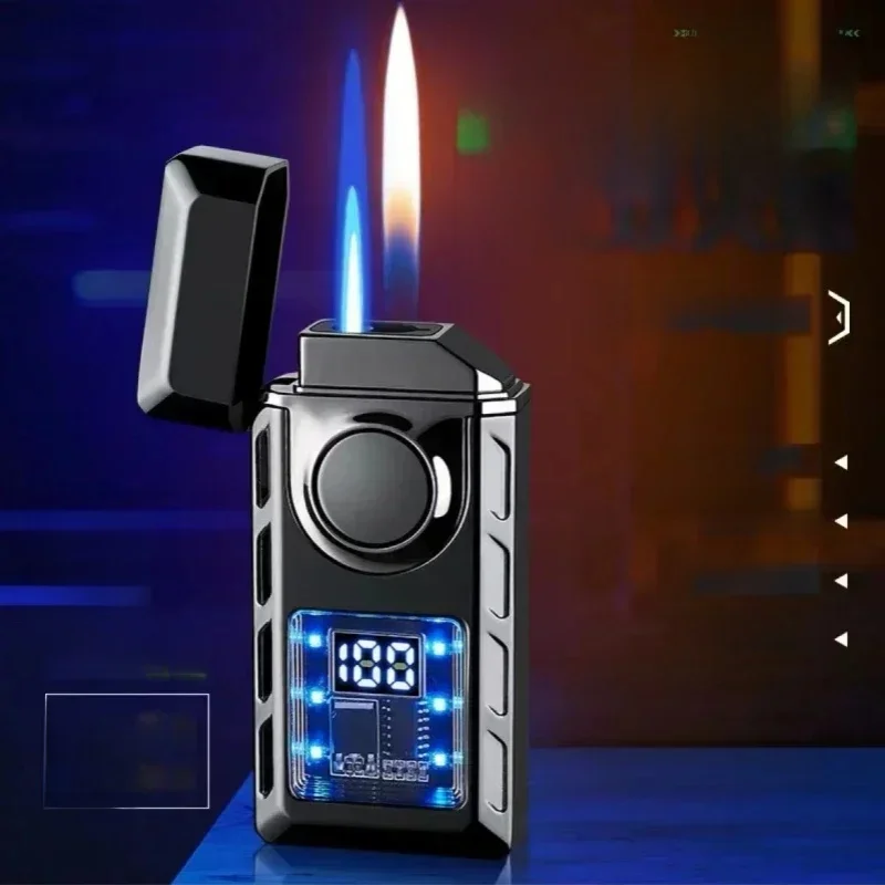 Spraakgestuurde Type-C draagbare oplaadbare aansteker, kleurenlicht, batterijdisplay, open vlamschakelaar, jetvuuraansteker - afbeelding 2
