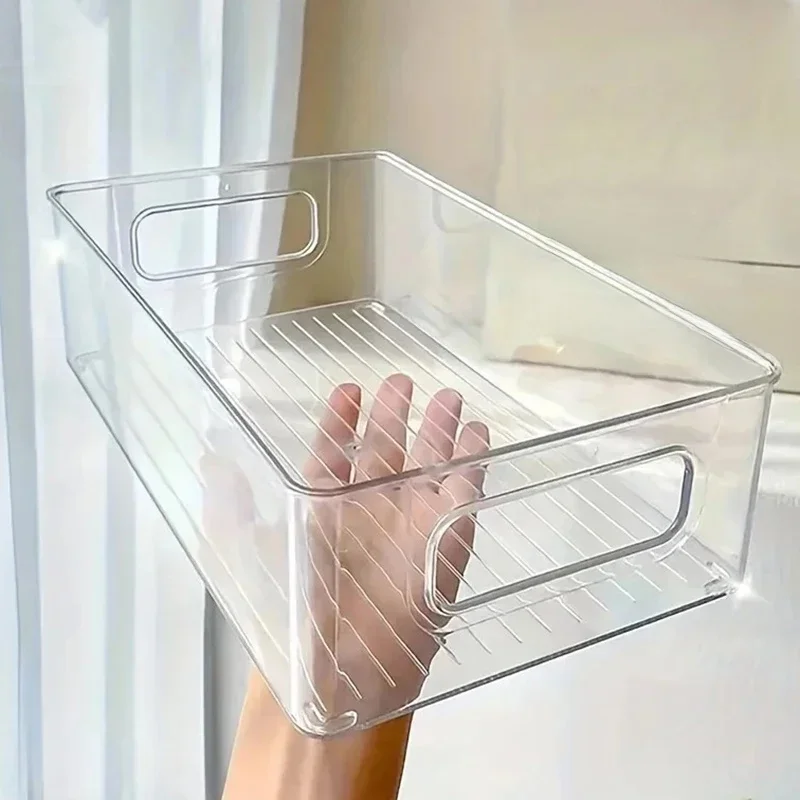 Acryl opbergdoos Desktop cosmetica Transparante plastic doos Slaapzaal Huishoudelijk gezichtsmasker Huiddoos Koelkast opbergdoos - afbeelding 2
