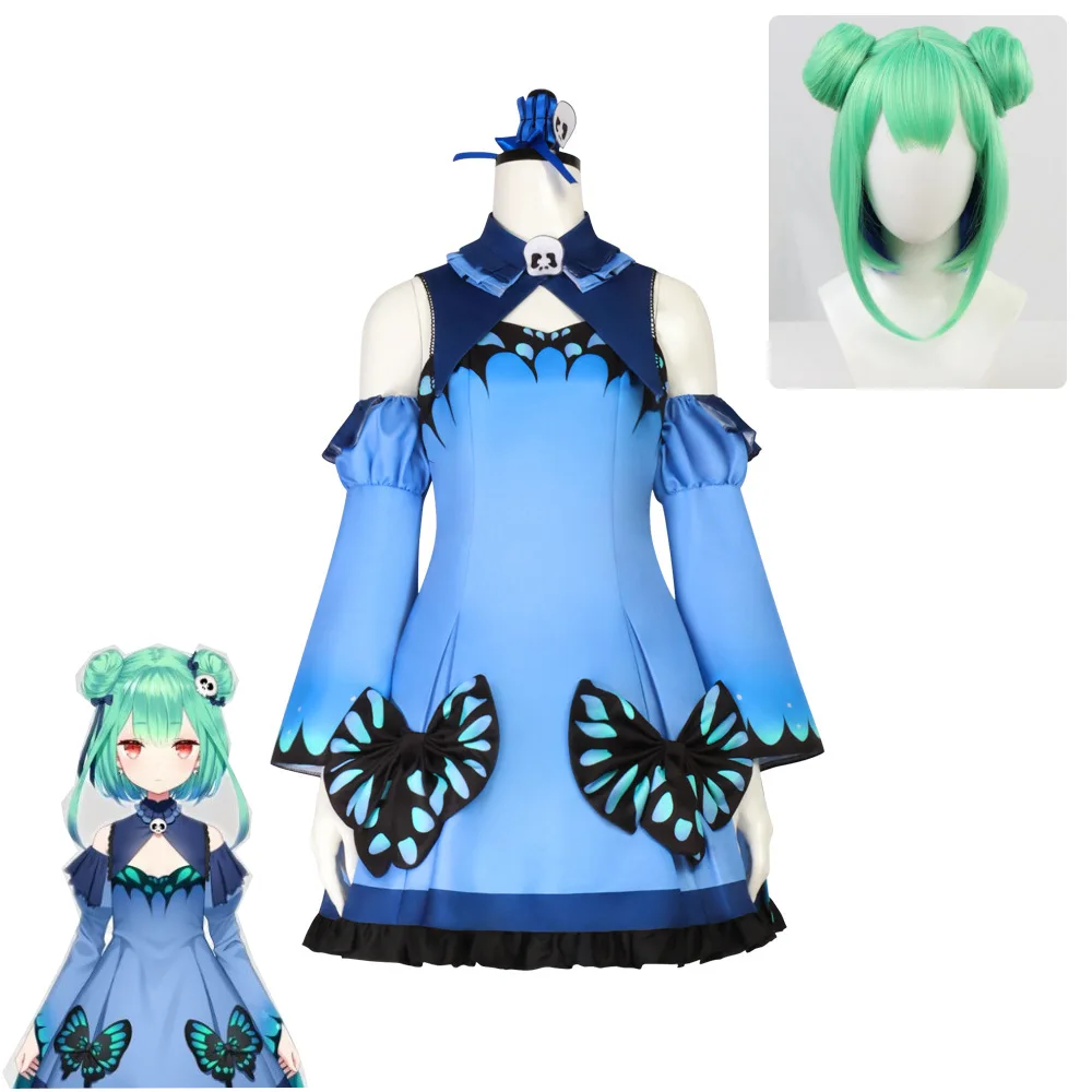 

Hololive Uruha Rushia Cosplay Costume VTuber Rushia's Wig Halloween Party Princess Dress