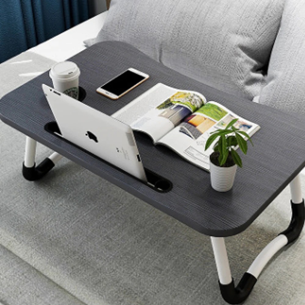 Cup holder folding laptop table/sitting desk with table bed