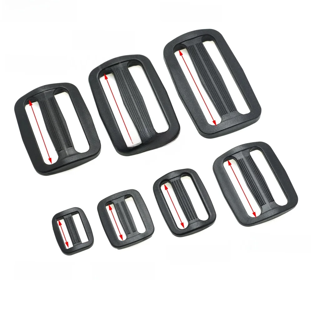 Diapositives Leicfoetal en plastique, glissières de sangle réglables, ajusteurs pour sacs à dos de ceinture, noir, 10 pièces