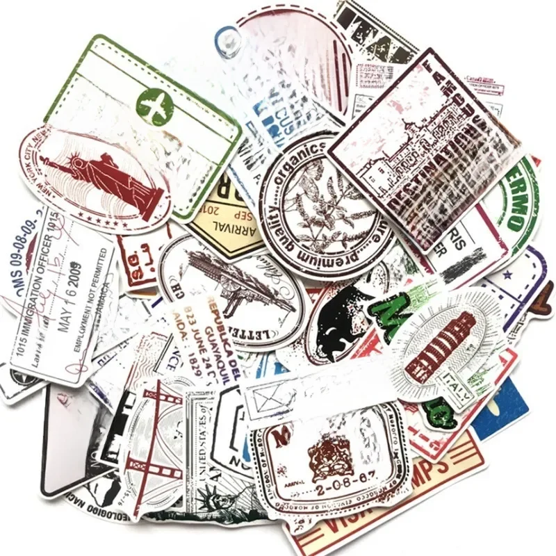 10/30/50 sztuk kreatywny Postmark Retro Letterhead znaczek notatnik podróżny osobowość wózek gitara Graffiti naklejki hurtownia — zdjęcie 2