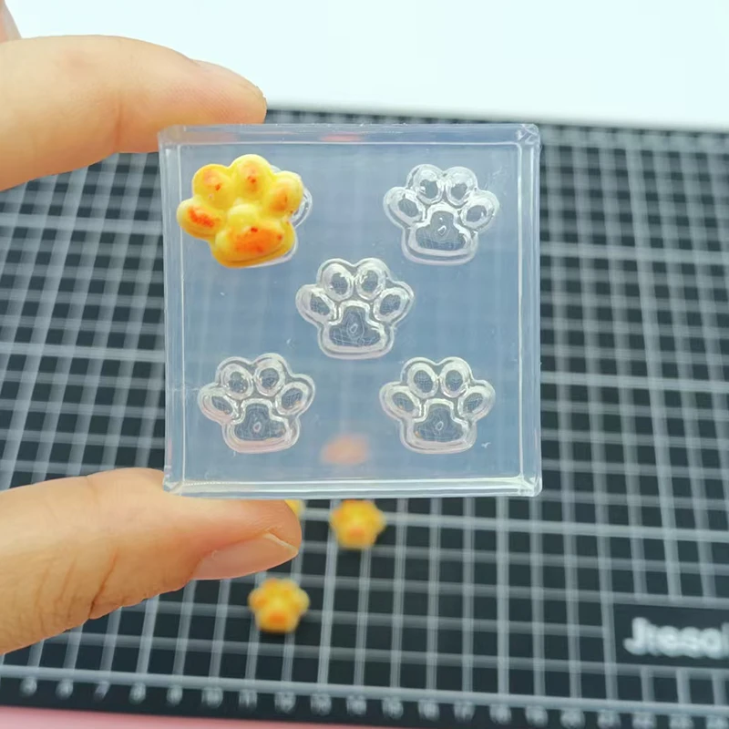 Ultra Light Clay Mini Cute Cat Paw Biscuit Silicone Mold for GSC Polymer Doll Food Dessert Fasting - DIY Molds