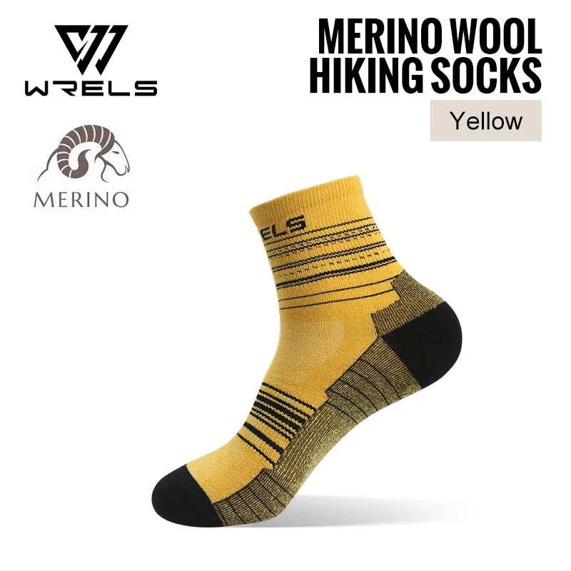 WRELS 1/3 Paar Socken aus Merinowolle, atmungsaktiv, feuchtigkeitsableitend, geruchshemmend, zum Wandern, Laufen, Trekking, Thermo-Sportsocken