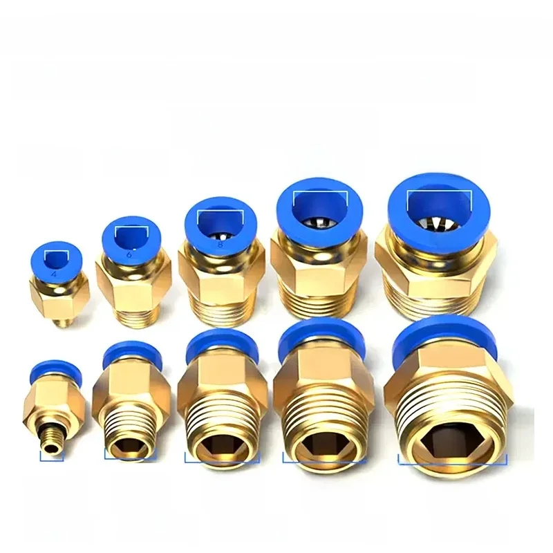 10/50 pièces raccord pneumatique connecteur d'air PC 4mm 6mm 8mm 10mm 12mm filetage 1/8 "1/4" 3/8 "1/2 "raccords de tuyaux connecteurs rapides