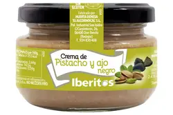 Pistacchi crema e aglio nero Iberitos in barattolo di vetro da 110g-confezione da 10 vasetti-antipasti-pistacchi-diffusione-snack-colazione