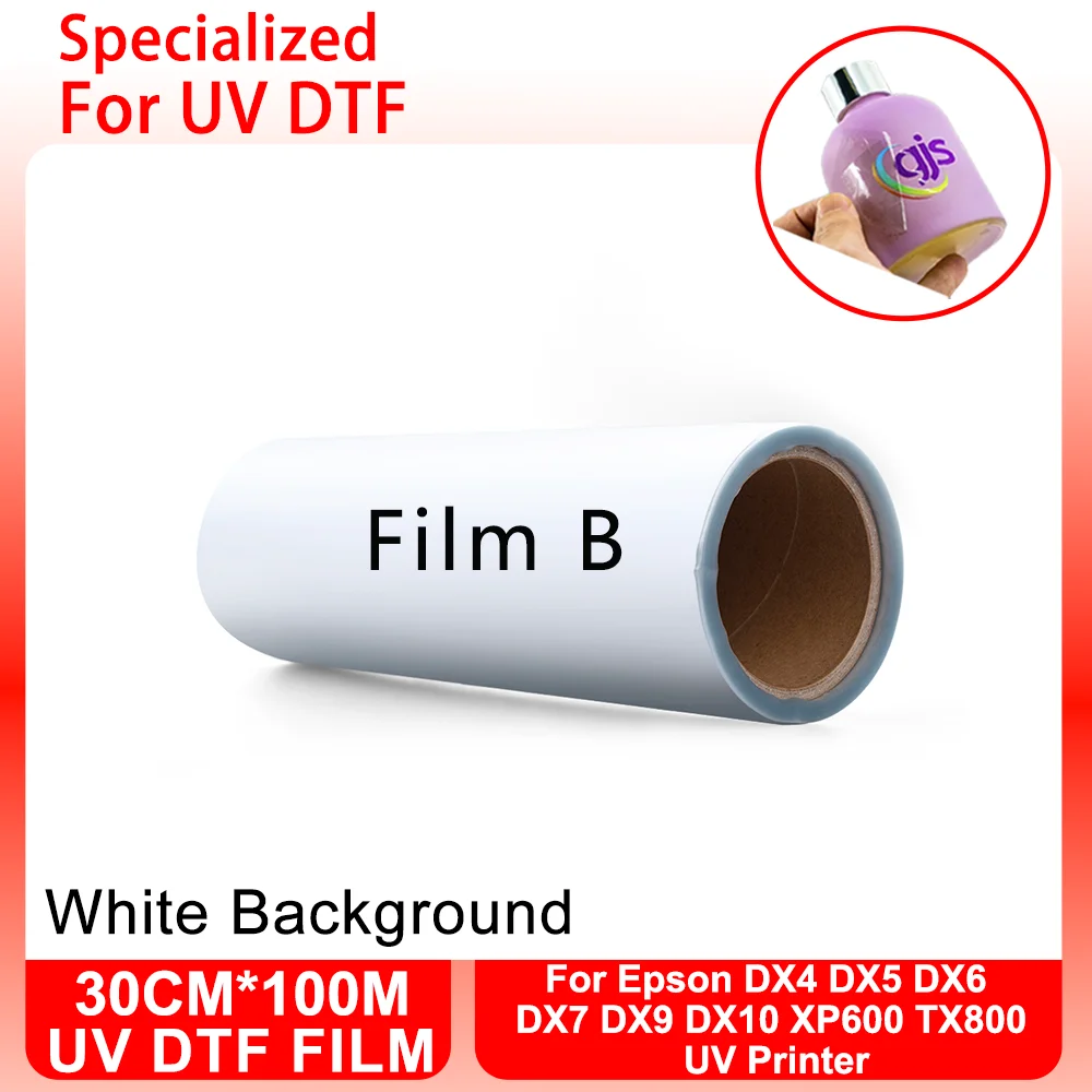 30CM*100M UV DTF Film B For UV DTF Lamination Machine UV DTF Sticker UV DTF Film B For XP600 1340 L1390 L1800 UV Flatbed Printer