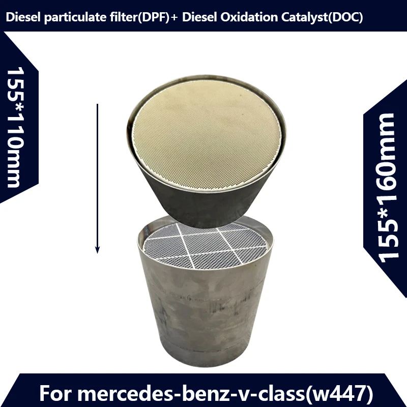 

Universal DOC( Diesel Oxidation Catalyst) +DPF(diesel particulate filter) Combo for Mercedes v class (w447) Diesel Vehicles