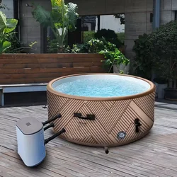 Stock Round 150/180/208cm Portable Spa Pool Inflatable Jacuzzis Outdoor Spa Bathtub Whirlpool Spa Tub Airjet Hot Tub 2-6 Person