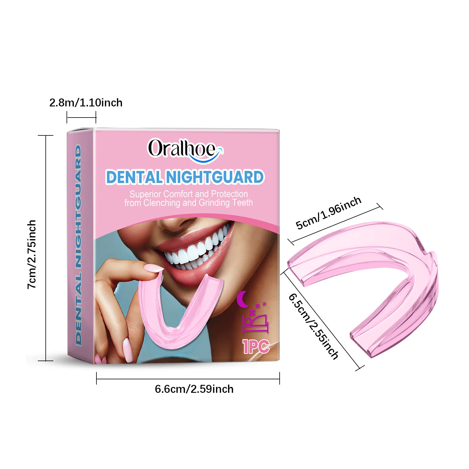 Oralhoe 1pc 歯科ナイトガード研削歯保護口腔衛生ケア抗いびきシリコーン歯科リテーナー夜の歯ガード