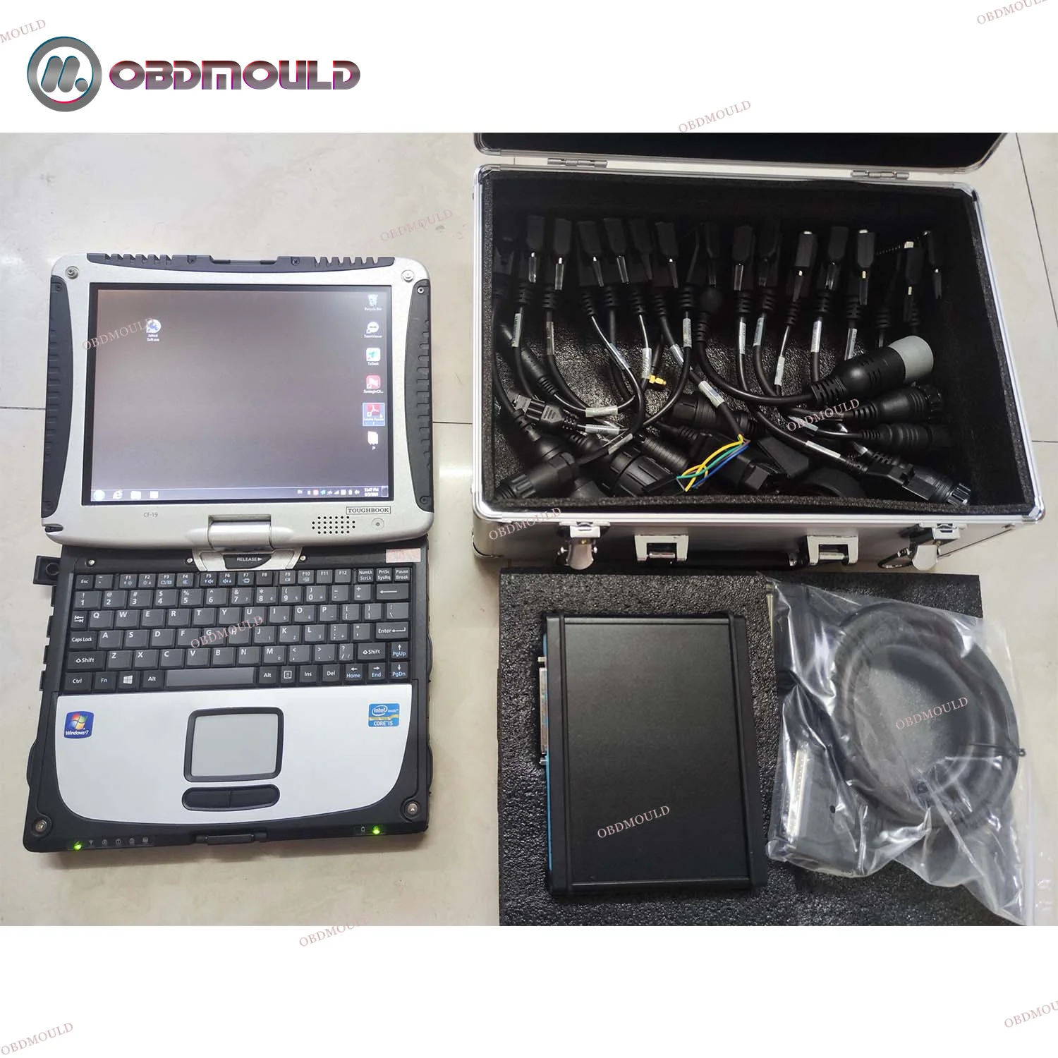 Para jaltest link ferramenta de diagnóstico de caminhão pesado jatest exzavator universal caminhão escavadeira kit diagnóstico com hardbook cf19