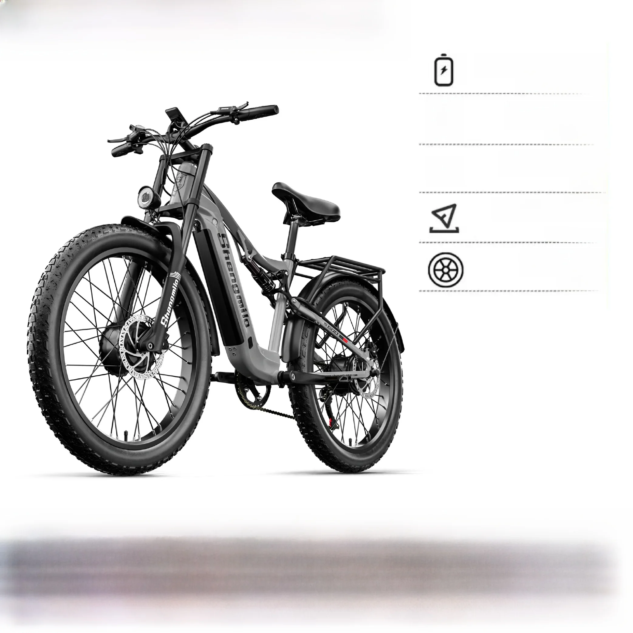 AliExpress Shengmilo S600 Adult 2000W Electric Bicycle Men's E-Mountain ebike with Two Motor, 48V840WH Battery,26" Fat Tire Electric Bike
