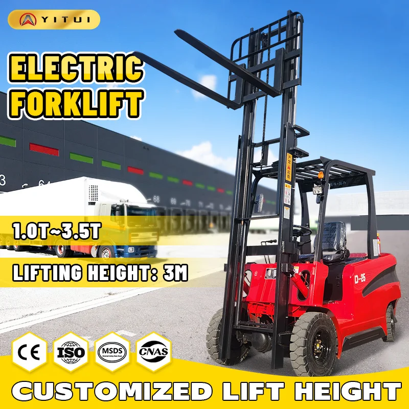 Carrello elevatore elettrico multifunzionale Carrello elevatore per caricamento e scarico a quattro ruote da 2 tonnellate personalizzato