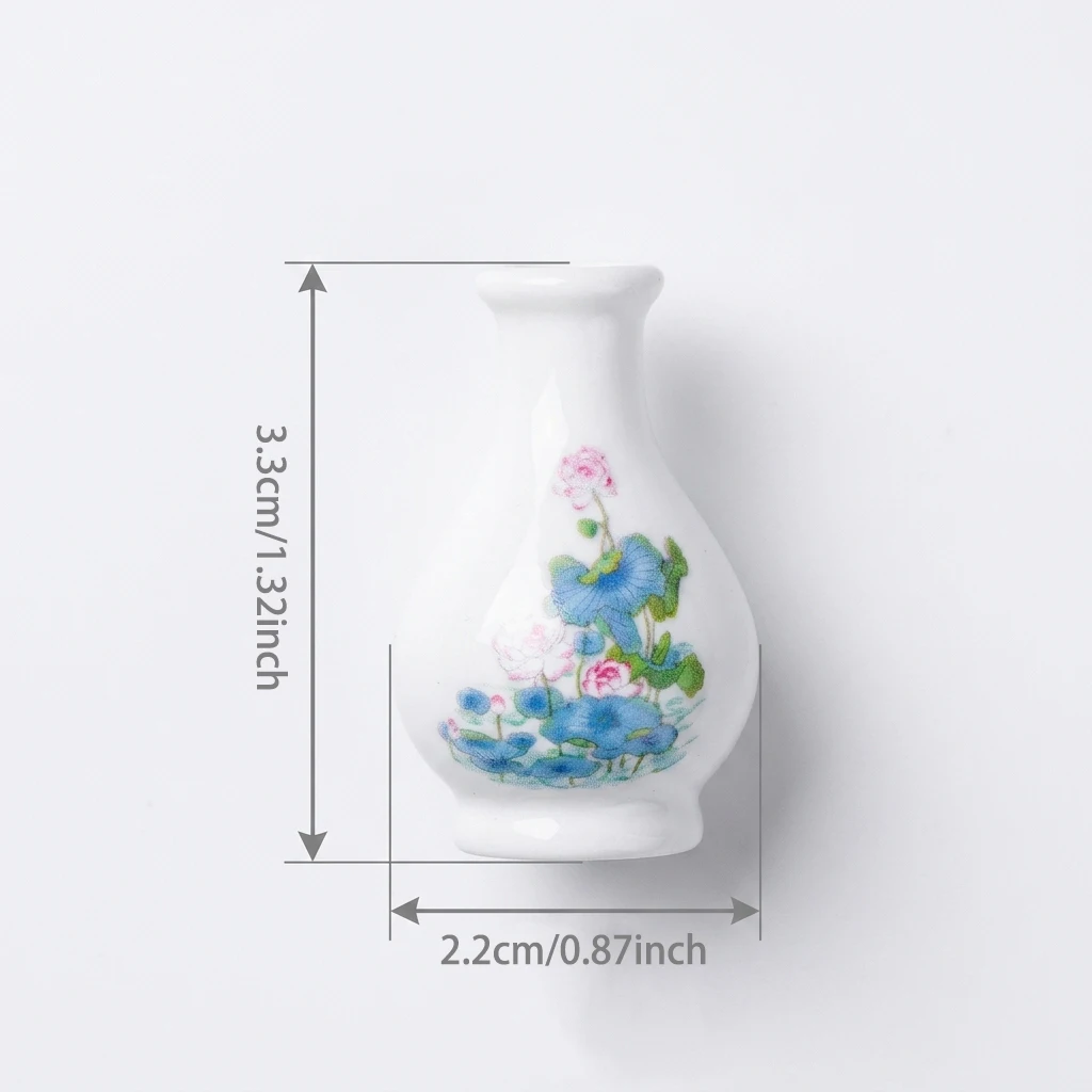 4PCS Random-Style Vintage Mini Resin Vases & Miniature Furniture Accessories DIY Miniature Crafts, Ideal for Dollhouse Scenery