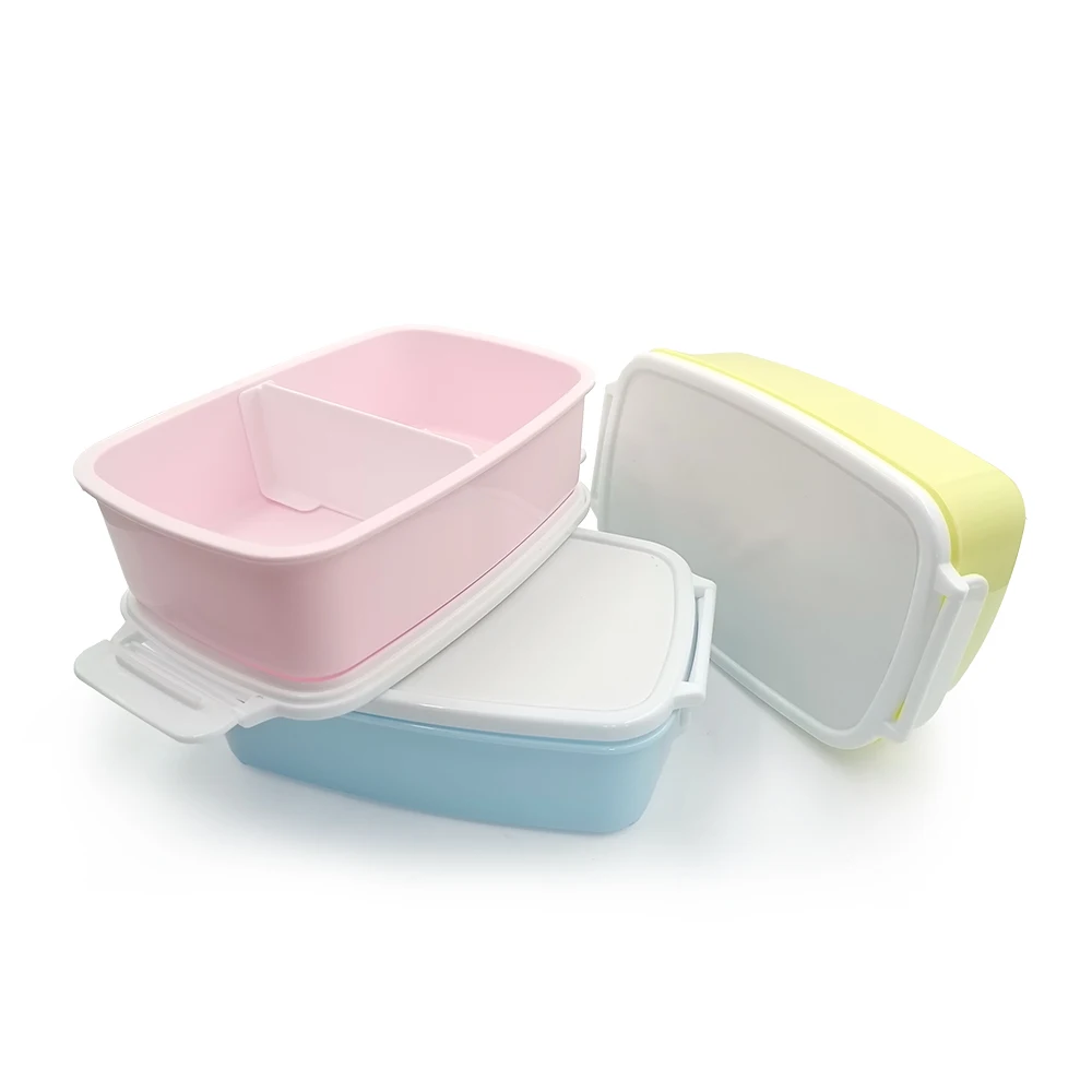 1PC-colorful square cutlery compartment Lunch Box, Leakproof Square Divided Microwave Safe Lunch Box Container for Office School