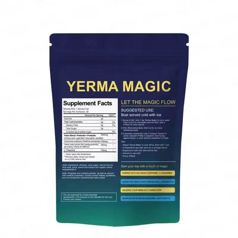 30 servings of peach and mango flavored instant mate tea, blended with chicory powder and Bacillus subtilis probiotics, helps maintain intestinal health, promote digestive function, and balance intestinal flora.