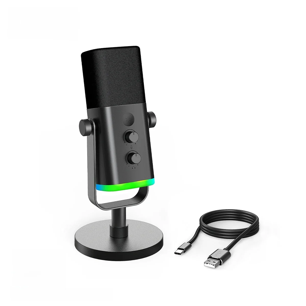 FIFINE USB/XLR dynamische microfoon met RGB-bediening/hoofdtelefoonaansluiting/mute, MICROFOON voor PC Gaming Opname Streaming AmpliGame-AM8 - afbeelding 2