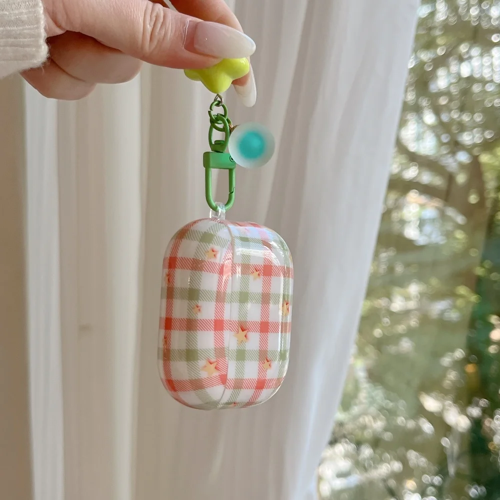 

Fashionable plaid star headphone protective case, suitable for AirPods 4/3/2Pro/2/3, fashionable new shockproof protective case