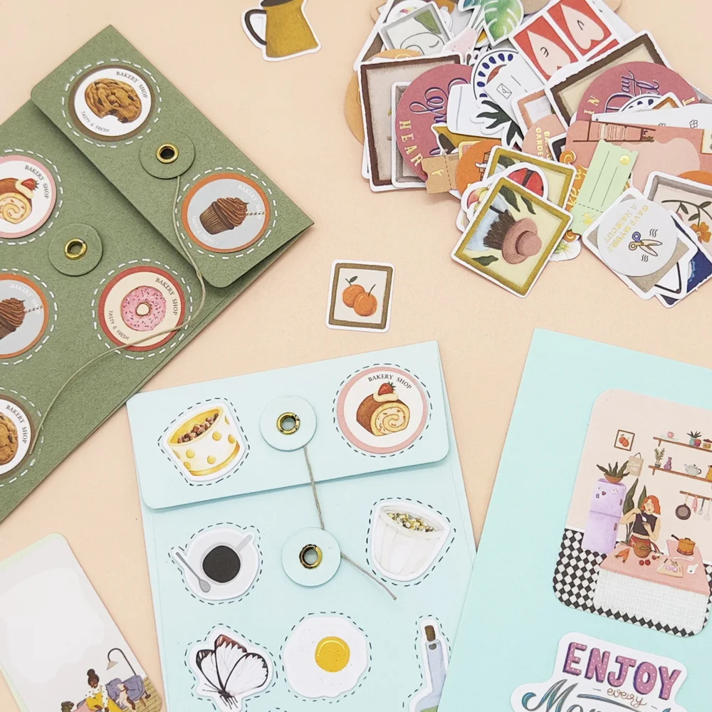 Creative Path 170pcs Chill Day Dessert Scrapbooking Diecuts Ephemera Paper Die Cuts Shapes For Planner Journaling DIY Crafting