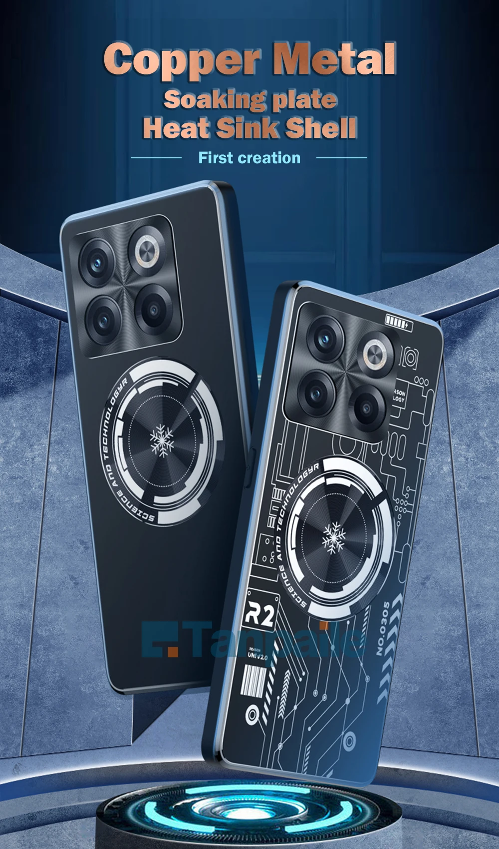 Tanpaile Magnetic Cooling Phone Case For Oneplus ACE Pro 10T 10 Pro 10Pro Shockproof Copper Heat Dissipation Metal Back Cover