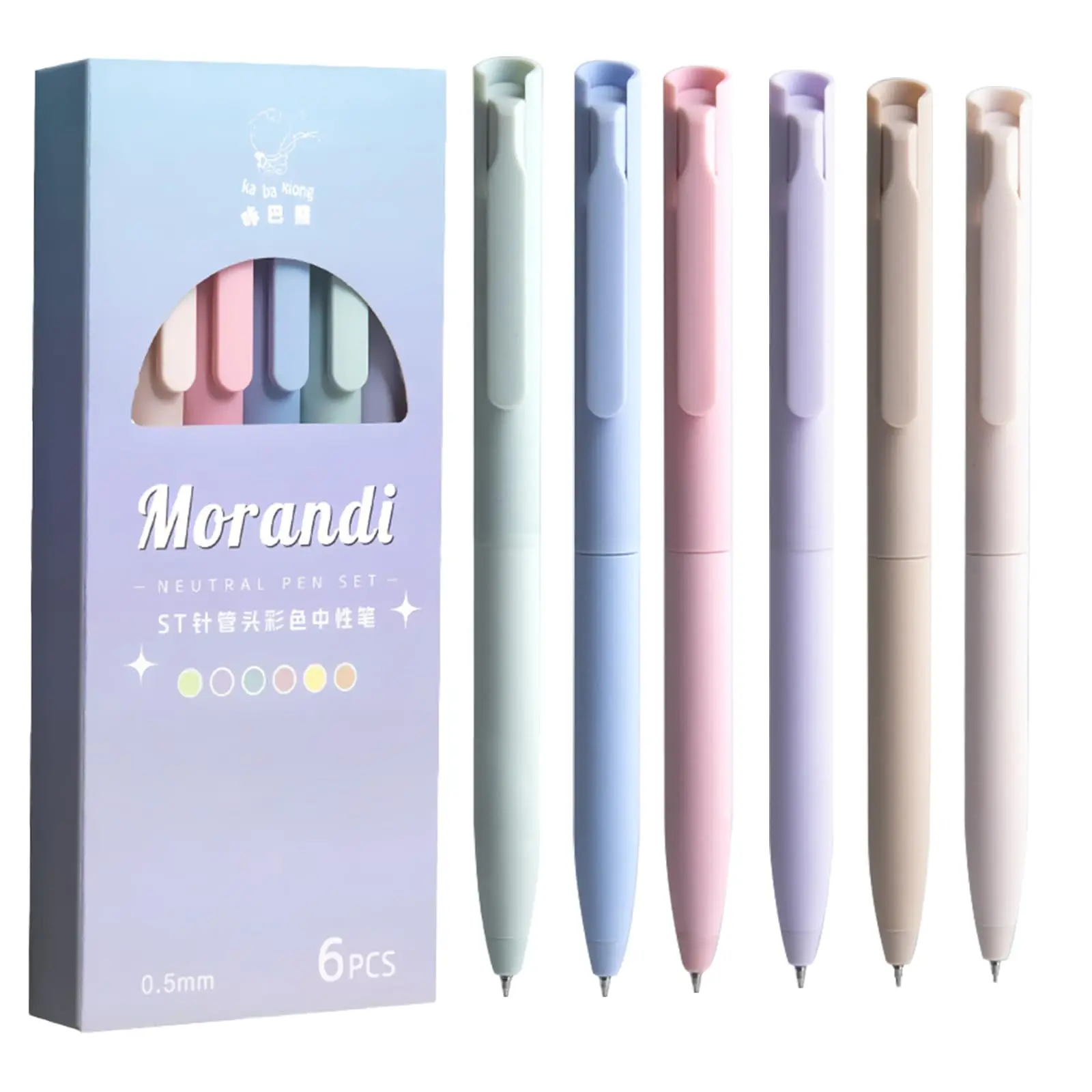 6Pcs Colored Gel Pens Multicolor Flair Journal Pens for Journaling