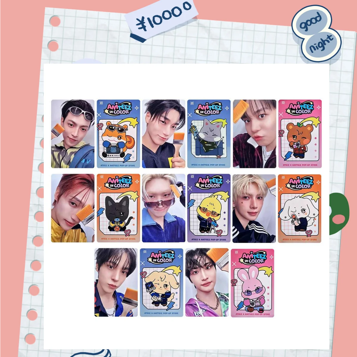ATEEZ Aniteez In Color Cosplay 8Pcs/Set Photocard High Quality