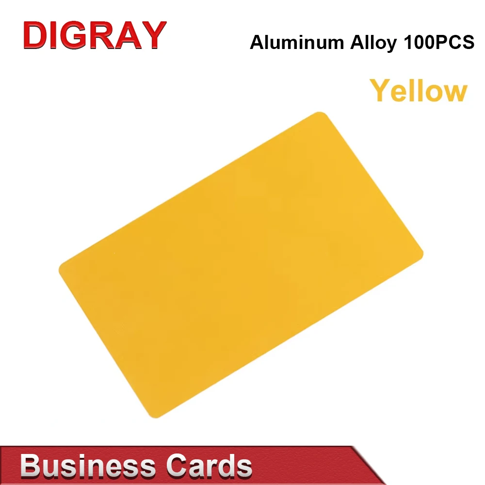 DIGRAY 100PCS/LOT Business Name Cards Multicolor Aluminium Alloy Metal Sheet Testing Material for Laser Marking Machine