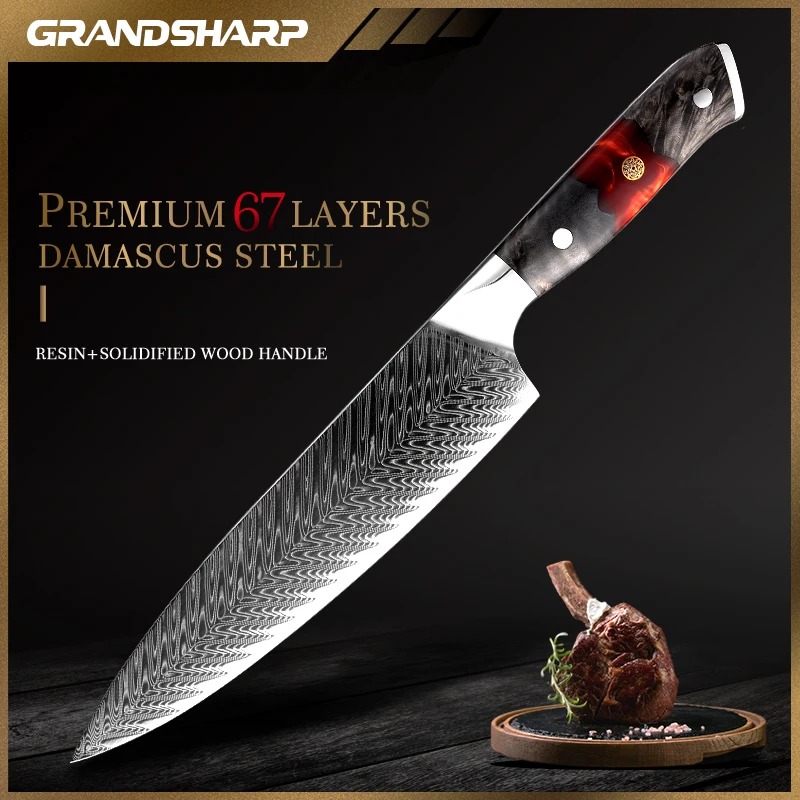 Grandsharp Kitchen Knives New Professional Chef's Tool Japanese Damascus Stainless Steel High Hardness Dropshipping Center