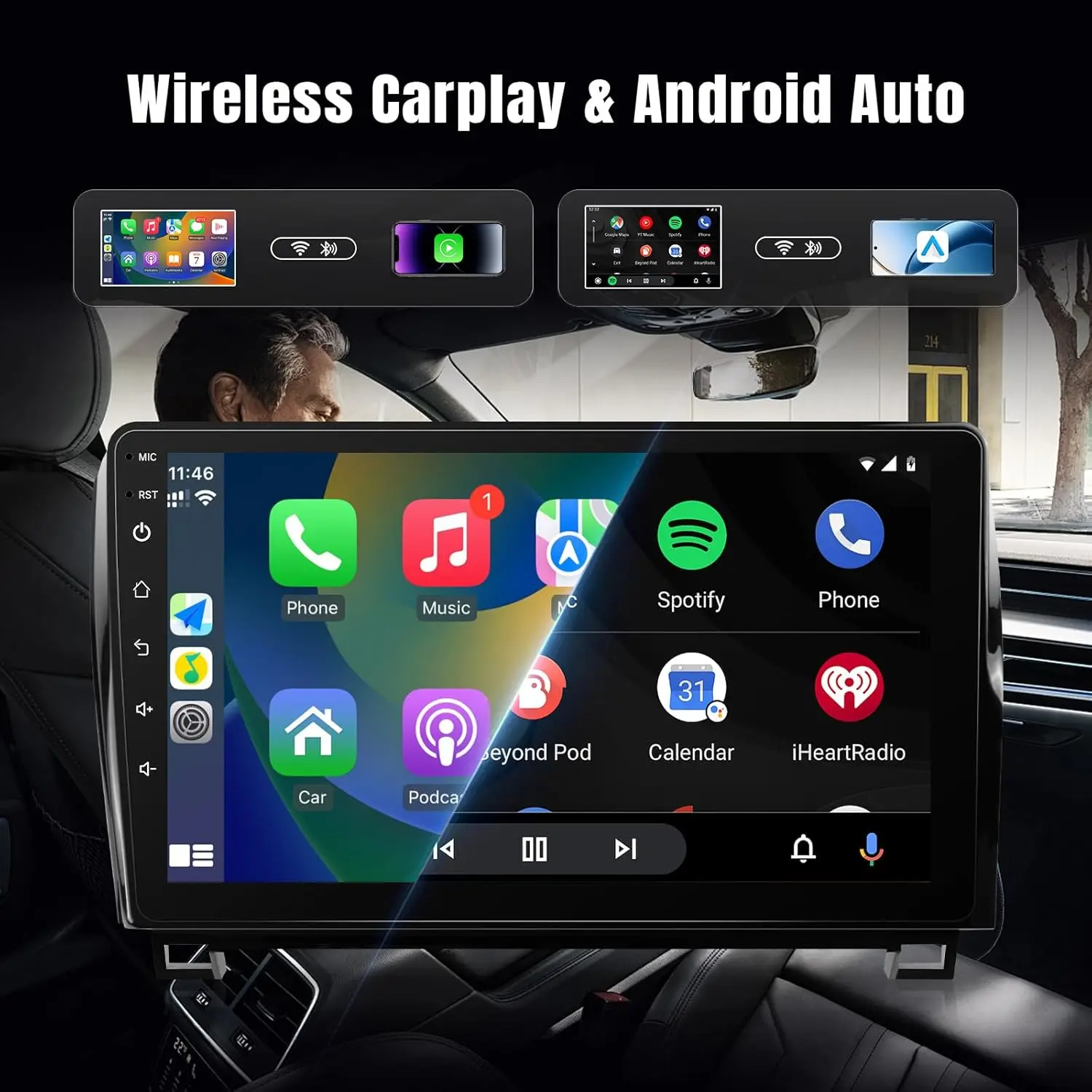 لتويوتا تندرا 2007-2013 وتويوتا سيكويا 2008-2019 راديو 10.1 بوصة تعمل باللمس راديو السيارة اللاسلكية أبل CarPlay أندرويد Aut