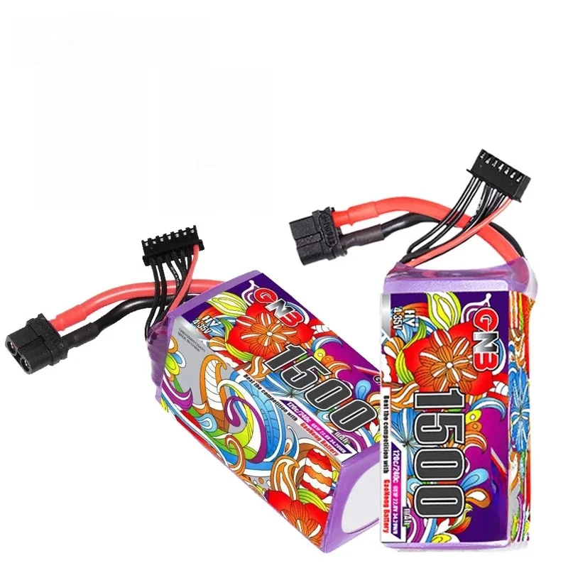 Oryginalna bateria Lipo GNB 6S 1500mAh 120C/240C do helikoptera RC Quadcopter FPV Racing Drone Części zamienne z akumulatorem XT60 22.8V — zdjęcie 2