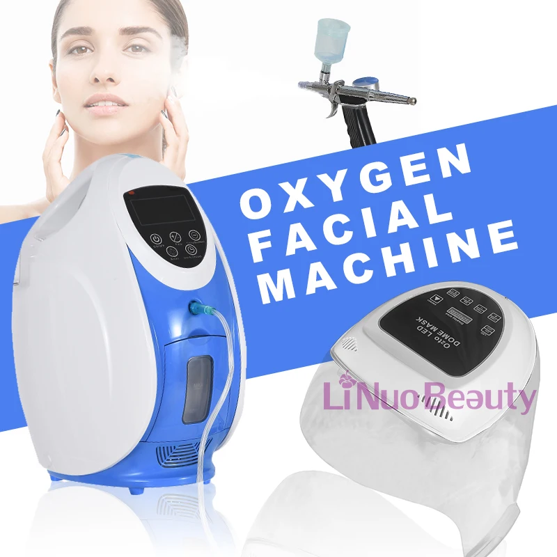 Korea o2toderm 7colors pdt led dome facial Oxygen spray Gun Facial Machine Skin Rejuvenation Oxygen Therapy Mask Dome