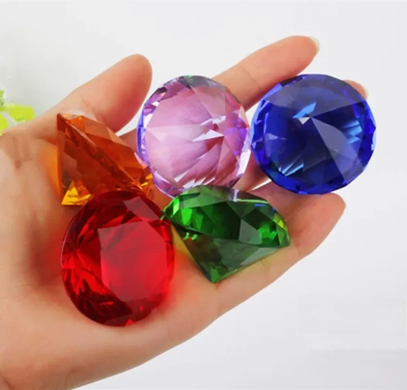 40mm 1 sztuk kolor jasny kryształ diament wyciąć biżuteria szklana kryształowy przycisk do papieru dekoracje ślubne strona główna szkło diament prezent dla dzieci — zdjęcie 2