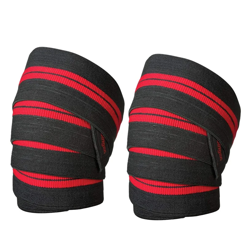 Vigor-Elastic Weightlifting Knee Wrap Bandages, Power Gear, Gym Fitness, Weight Lifting Compression