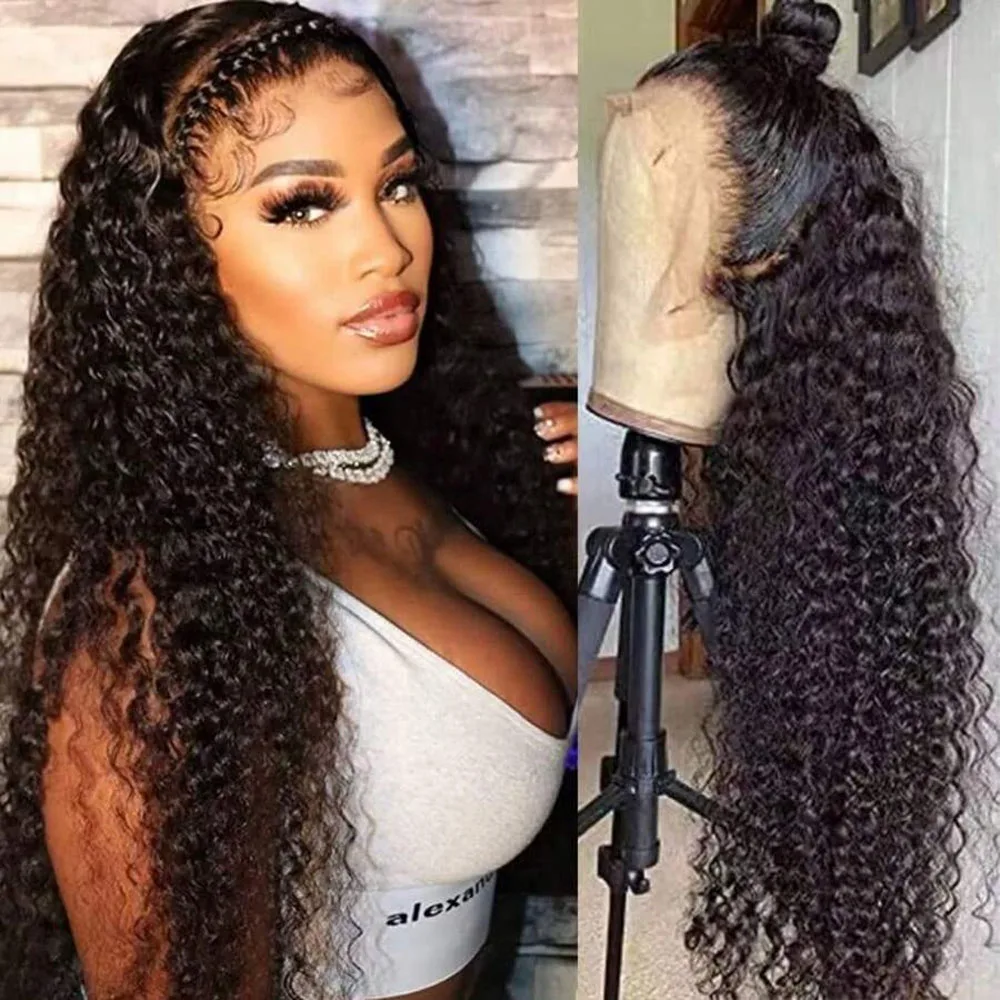250 Density Water Wave 13x4 HD Lace Front Human Hair Wigs 360 Pre Plucked 13x6 13x4 5x5 Curly Lace Frontal Wigs For Women image 3