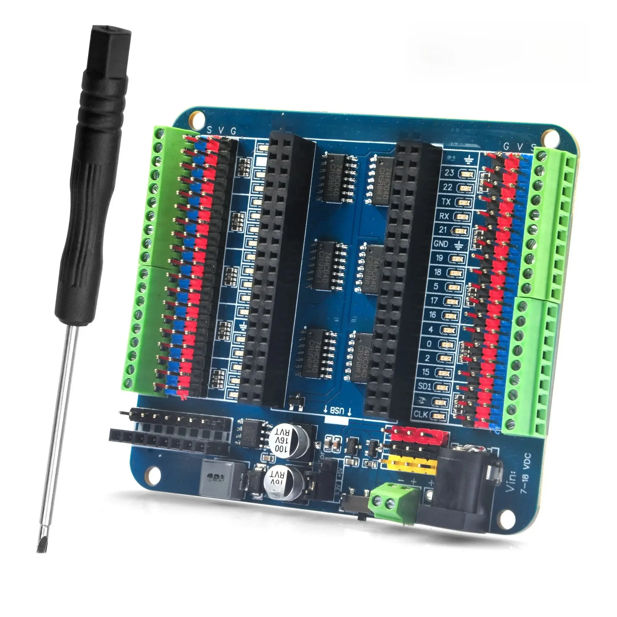 Płytka rozszerzająca OSOYOO dla 30-pinowych lub 38-pinowych modułów ESP32-WROOM/WROVER i ESP8266 NodeMCU, nie jest przeznaczona dla serii ESP32-C/S/H/P. — zdjęcie produktu 7