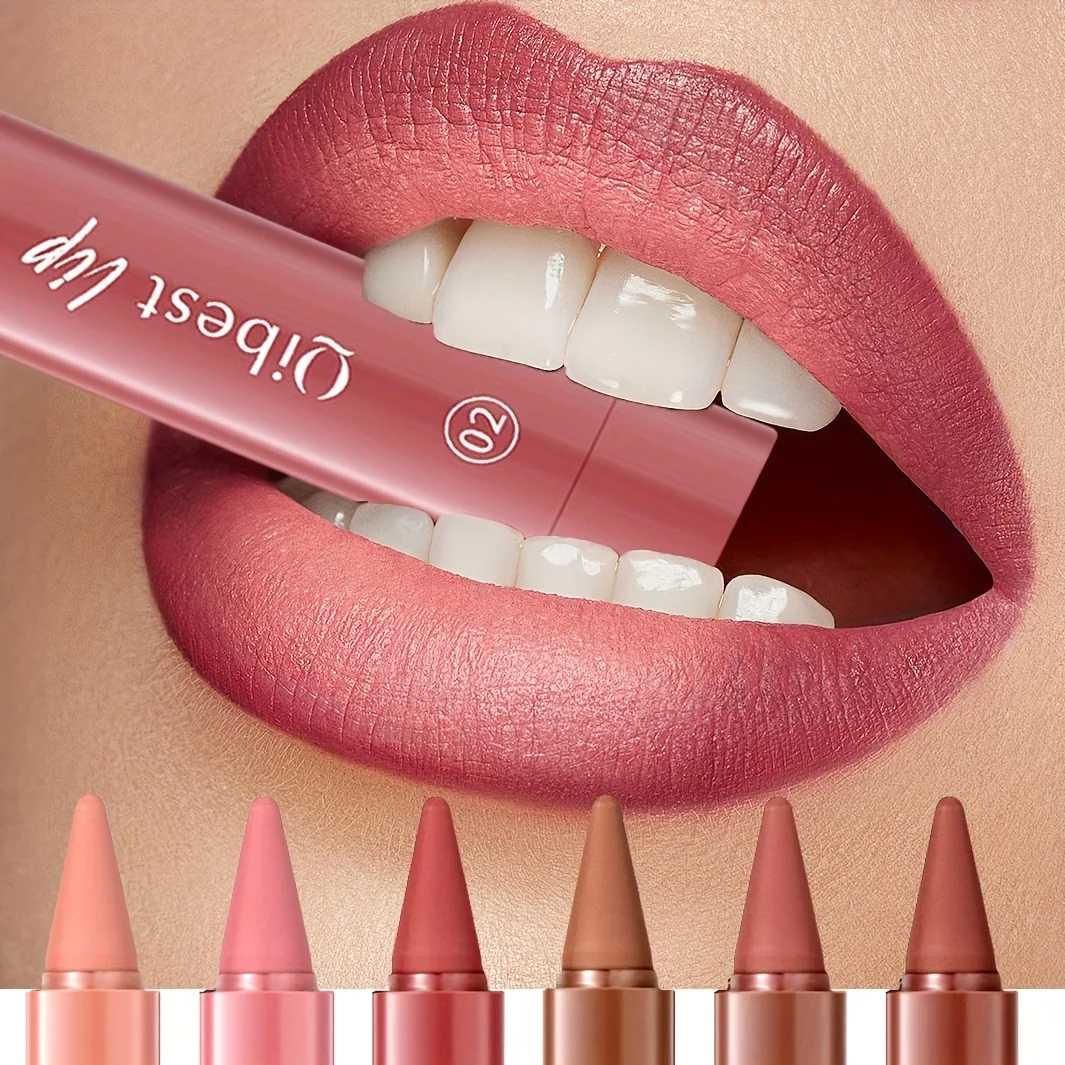 Matita labbra opaca che si applica facilmente, con finitura opaca, matita rossetto twist-up, impermeabile naturale, adatta a tutte le pelli