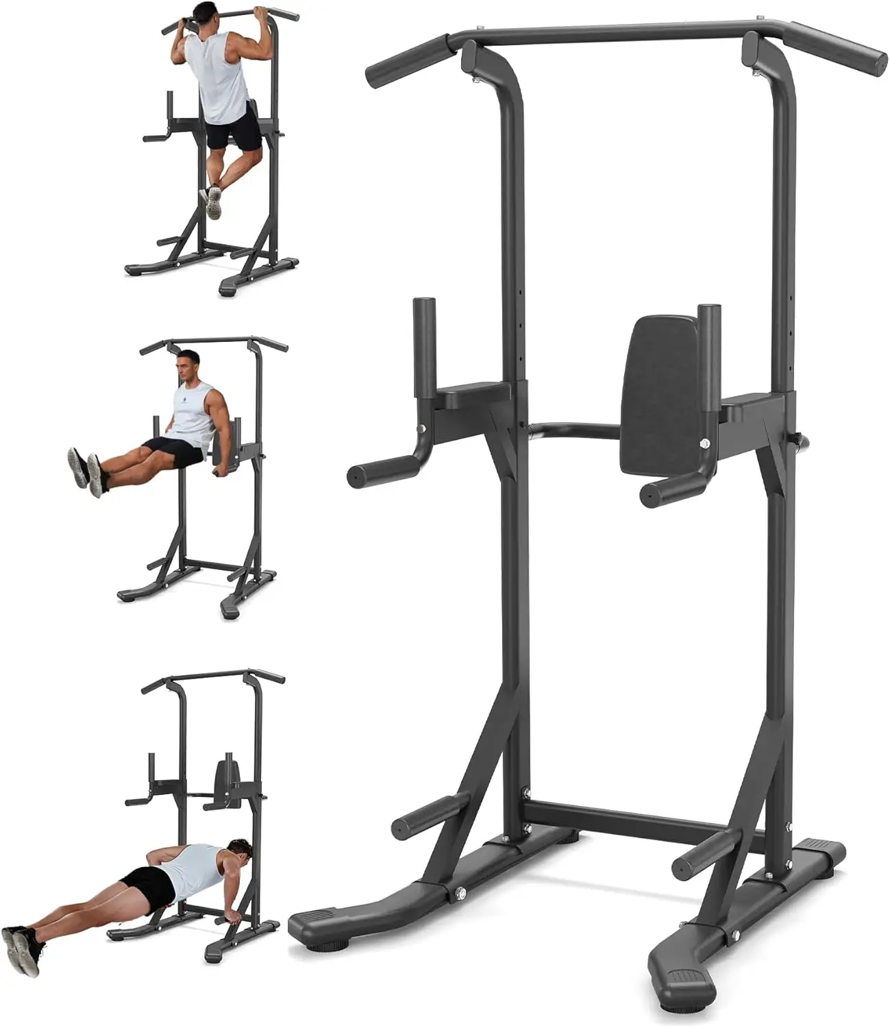 Freistehende Klimmzugstange, Power Tower Dip-Station für das Heim-Fitnessstudio, 450 Pfund Belastbarkeit, Krafttrainingsgerät