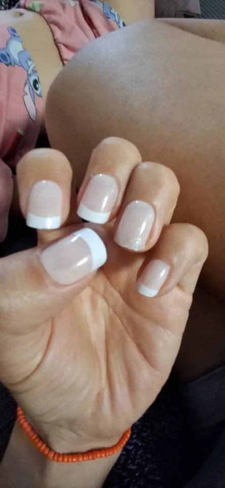 24pcs/set short square fake nails for women cute bride heart white french tips faux ongles y2k press on false nail supplies photo review