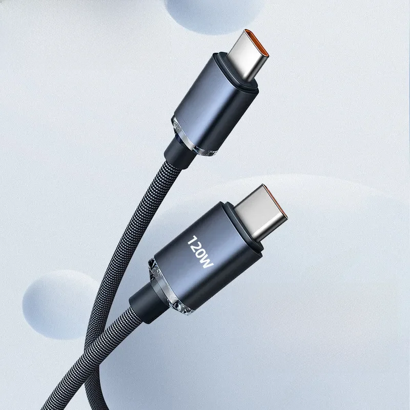 Câble USB C pour iPhone 15 Samsung S20 Xiaomi 1M/2M/3M PD 120W câble de charge rapide cordon de chargeur de Type C pour Huawei Mate 40 50