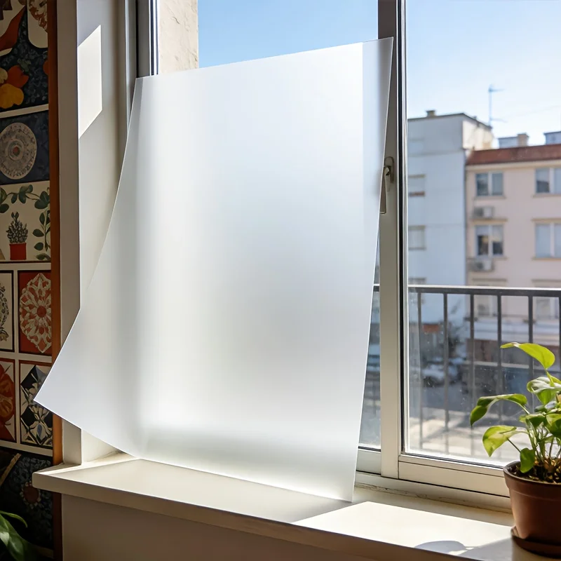 Light Transmission Privacy Window Film Roll Frosted Static Cling No Glue UV Block for Home Office Bathroom Kitchen
